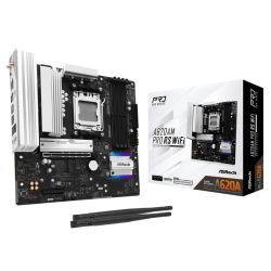 Asrock A620AM PRO RS WIFI, AMD A620A, AM5, Micro ATX, 4 DDR5, HDMI, DP, Wi-Fi 6E, 2.5G LAN, RGB, 3x M.2 Asrock A620AM PRO RS WIFI, AMD A620A, AM5, Micro ATX, 4 DDR5, HDMI, DP, Wi-Fi 6E, 2.5G LAN, RGB, 3x M.2
